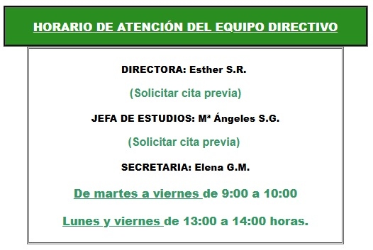 horario secretaría